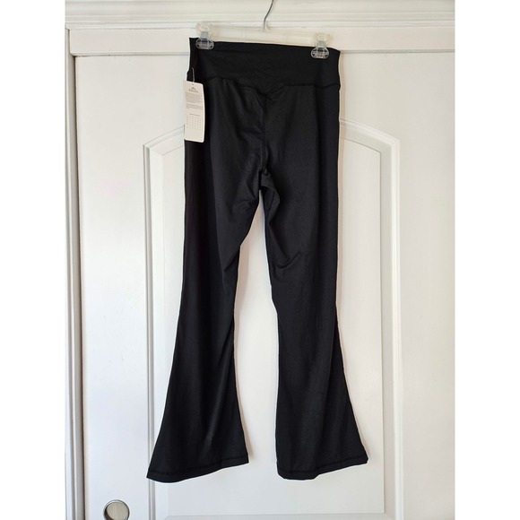 Sunzel Black Flare Leg Lycra XL (14) Stretchy Leggings Pants Comfy Basic NWT - Picture 2 of 9